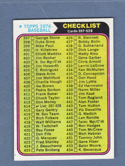 1974 Topps Baseball #414 Checklist 397-528 NM-MT 002