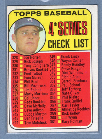 1969 Topps #314 Checklist 328-425 (mk) VG  GO350
