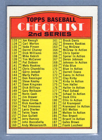 1972 Topps #103 Checklist 133-263  EX-MT  GO315