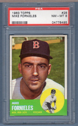 1963 Topps #28 Mike Fornieles (04778495) PSA 8