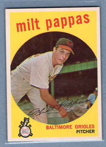 1959 Topps #391 Milt Pappas EX-MT High Grade Set Break B