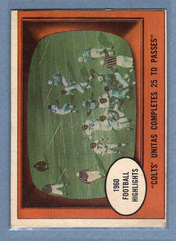 1961 Topps #57 Jonnny Unitas (HOF) In Action (b) (st) VG-EX  GO801