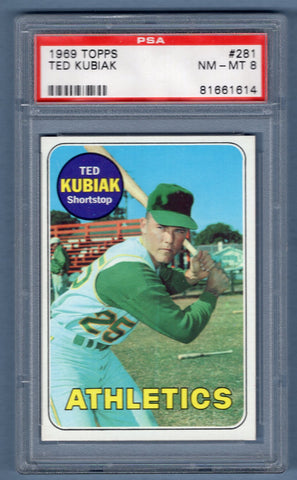 1969 Topps #281 Ted Kubiak (81661614) PSA 8