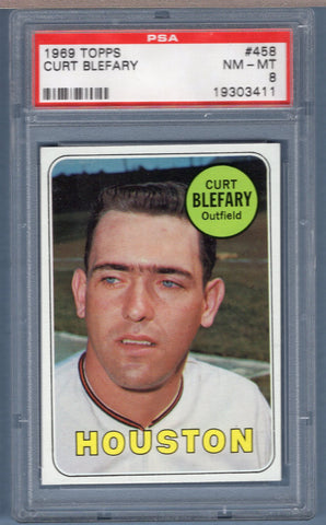 1969 Topps #458 Curt Blefary (19303411) PSA 8