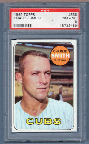 1969 Topps #538 Charlie Smith (15733459) PSA 8