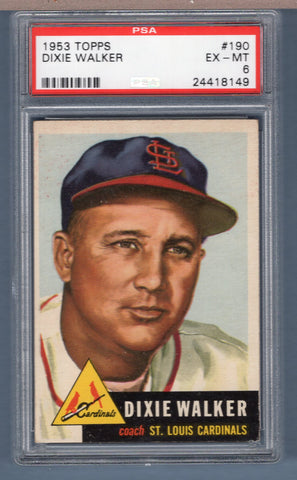 1953 Topps #190 Dixie Walker (24418149) PSA 6