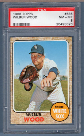 1968 Topps #585 Wilbur Wood (20493826) PSA 8