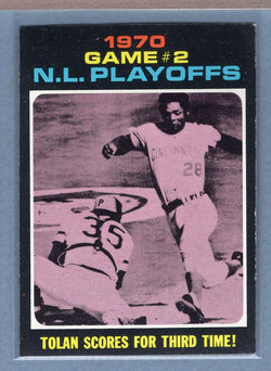 1971 Topps #200 N.L. Playoff Game 2 (Tolan Scores For Third Time)  (b) EX-MT  GO775
