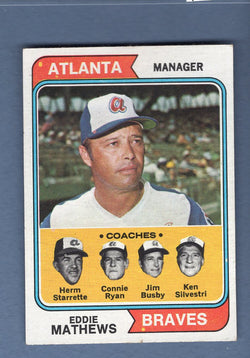 1974 Topps Baseball #634 Eddie Mathews NM-MT 001