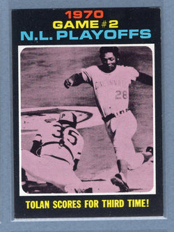 1971 Topps #200 N.L. Playoff Game 2 (Tolan Scores For Third Time)  (e) EX-MT  GO775