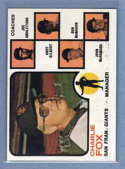 1973 Topps #252 Giants Mgr./Coaches (Background-orange)  EX-MT  GO550