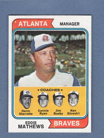 1974 Topps Baseball #634 Eddie Mathews NM-MT 002