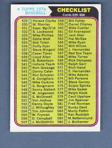 1974 Topps Baseball #637 Checklist 529-660 NM-MT 002