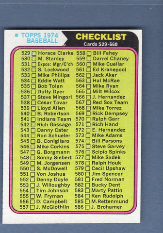 1974 Topps Baseball #637 Checklist 529-660 NM-MT 003