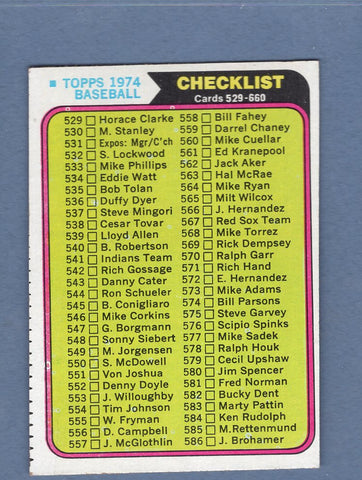 1974 Topps Baseball #637 Checklist 529-660 NM-MT 004