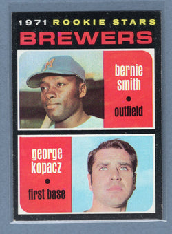 1971 Topps #204 Brewers Rookies (George Kopacz/Bernie Smith)  (b) EX-MT  GO775