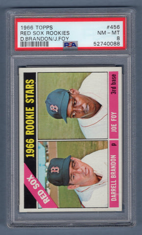 1966 Topps #456 Red Sox Rookies (Foy) (52740088) PSA 8