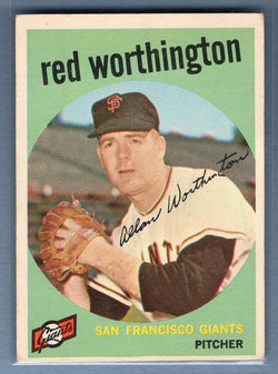 1959 Topps #28 Red Worthington VG-EX    Set Break A