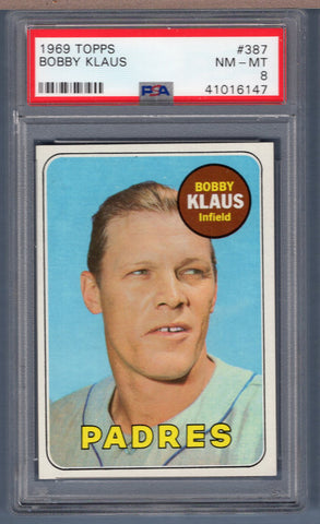 1969 Topps #387 Bobby Klaus (41016147) PSA 8