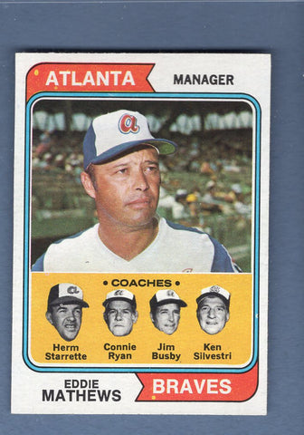 1974 Topps Baseball #634 Eddie Mathews NM-MT 003