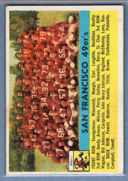 1956 Topps #26 San Francisco 49ers Team Card EX  GO120