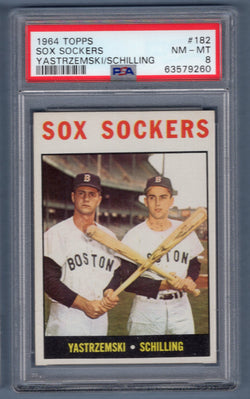 1964 Topps #182 Sox Sockers Yaz (63579260) PSA 8
