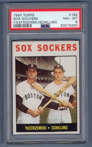 1964 Topps #182 Sox Sockers Yaz (63579260) PSA 8