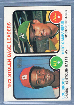 1973 Topps #64 Stolen Base Leaders (Lou Brock)  (a) EX-MT  GO669
