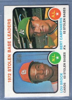 1973 Topps #64 Stolen Base Leaders (Lou Brock)  (b) EX-MT  GO669