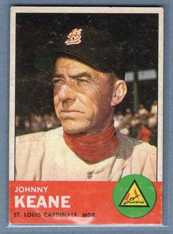 1963 Topps #166 Johnny Keane VG-EX Set Break