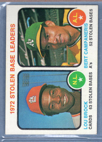 1973 Topps #64 Stolen Base Leaders (Lou Brock)  (C) EX-MT  GO669