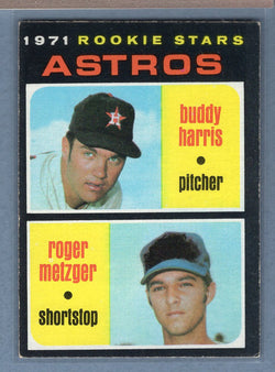 1971 Topps #404 Astros Rookies (Buddy Harris/Roger Metzger) (b) EX  GO950