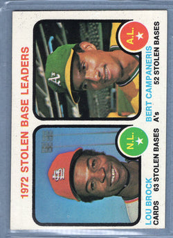 1973 Topps #64 Stolen Base Leaders (Lou Brock)  (f) EX-MT  GO669