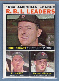 1964 Topps #12 AL RBI Leaders (Kaline, Killebrew) EX    GO213