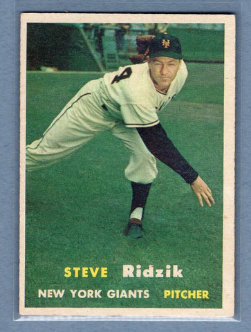 1957 Topps #123 Steve Ridzik(2) VG-EX  GO295