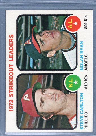 1973 Topps #67 Strikeout Leaders (Ryan, Carlton)  (a) EX-MT  GO669