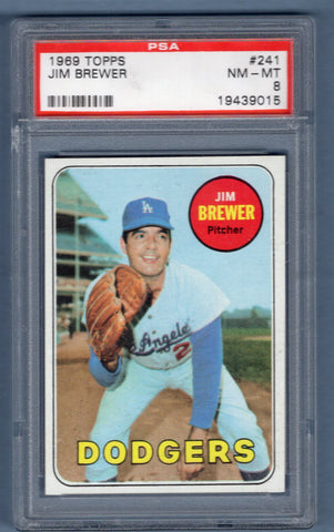 1969 Topps #241 Jim Brewer (19439015) PSA 8