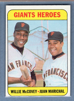 1969 Topps #572 Giant Heroes (Marichal, McCovey) EX  GOY