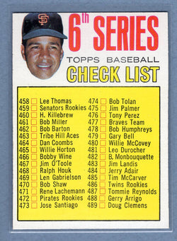 1967 Topps #454 6th Series Checklist 458-533 (Marichal Left Ear Shows) EX-MT  GO360