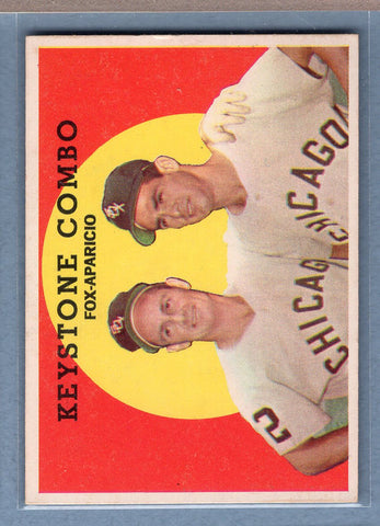 1959 Topps #408 Keystone Combo (Aparicio, Fox) EX   GO410