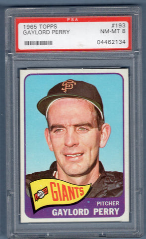 1965 Topps #193 Gaylord Perry (04462134) PSA 8