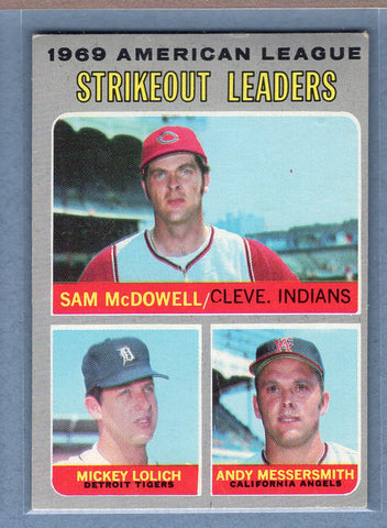 1970 Topps #72 AL Strikeout Leaders (Lolich) (b) EX  GO450