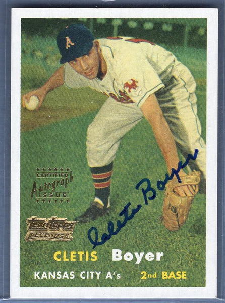 2001 Topps Team Legengs Auto Cletis Boyer