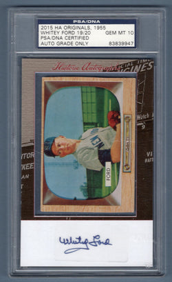 2015 Historic Autographs  Whitey Ford 1955 Bowman 19/20