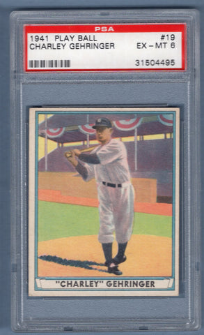 1941 Play Ball #19 Charley Gehringer (31504495) PSA 6