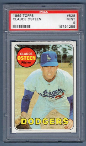 1969 Topps #528 Claude Osteen (19791255) PSA 9