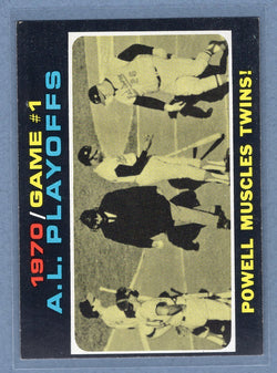 1971 Topps #195 A.L. Playoff Game 1 (Powell)  (a) EX-MT  GO340