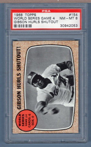 1968 Topps #154 World Series Game 4 (Gibson) (30942053) PSA 7