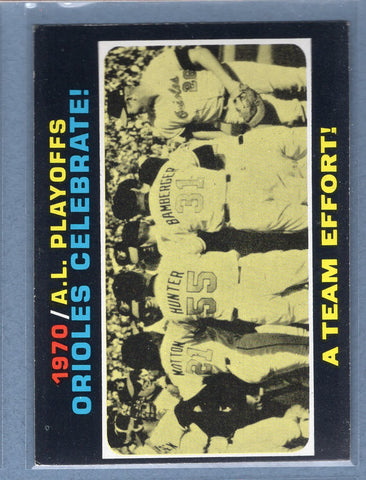 1971 Topps #198 Orioles Celebrate (A Team Effort)   EX-MT  GO340