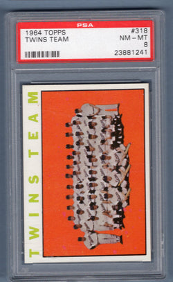 1964 Topps #318 Minnesota Twins Team (23881241) PSA 8